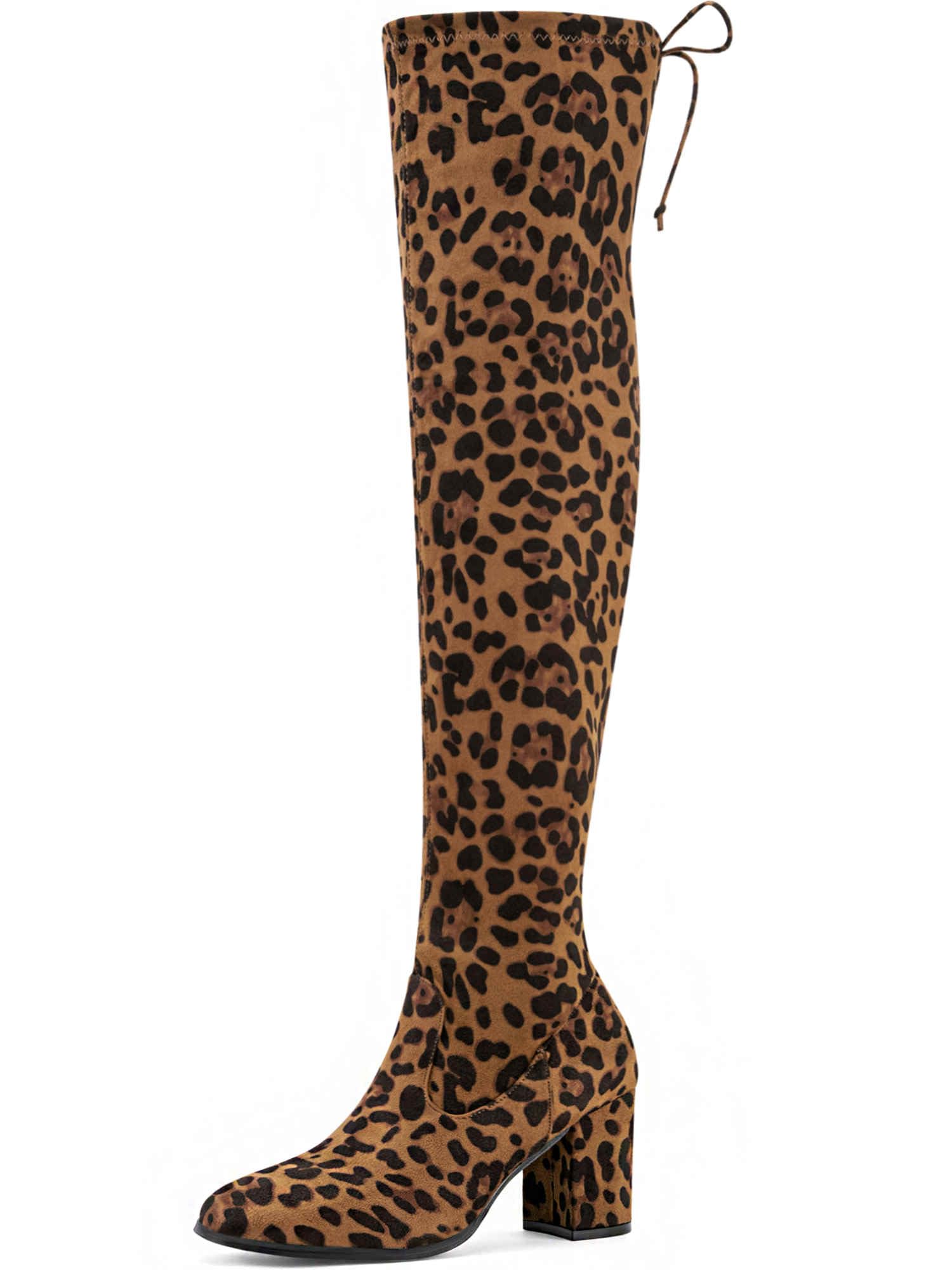 Perphy Round Toe Chunky Heel Over the Knee Boots for Women