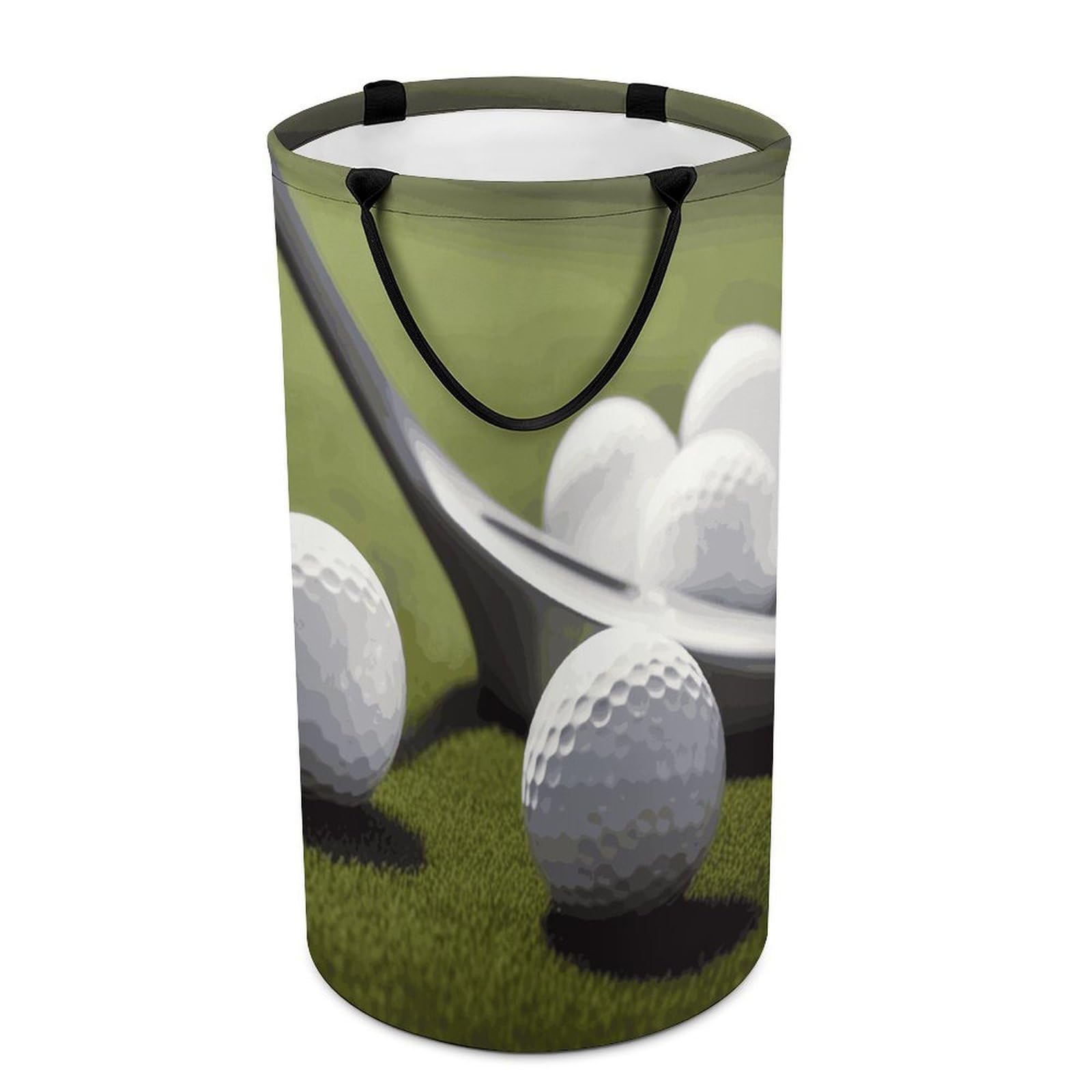 Golf Laundry Basket Waterproof And Moisture-Proof Storage Bins Collapsible Round Laundry Hamper Perfect for Toys, Clothes And Sundries