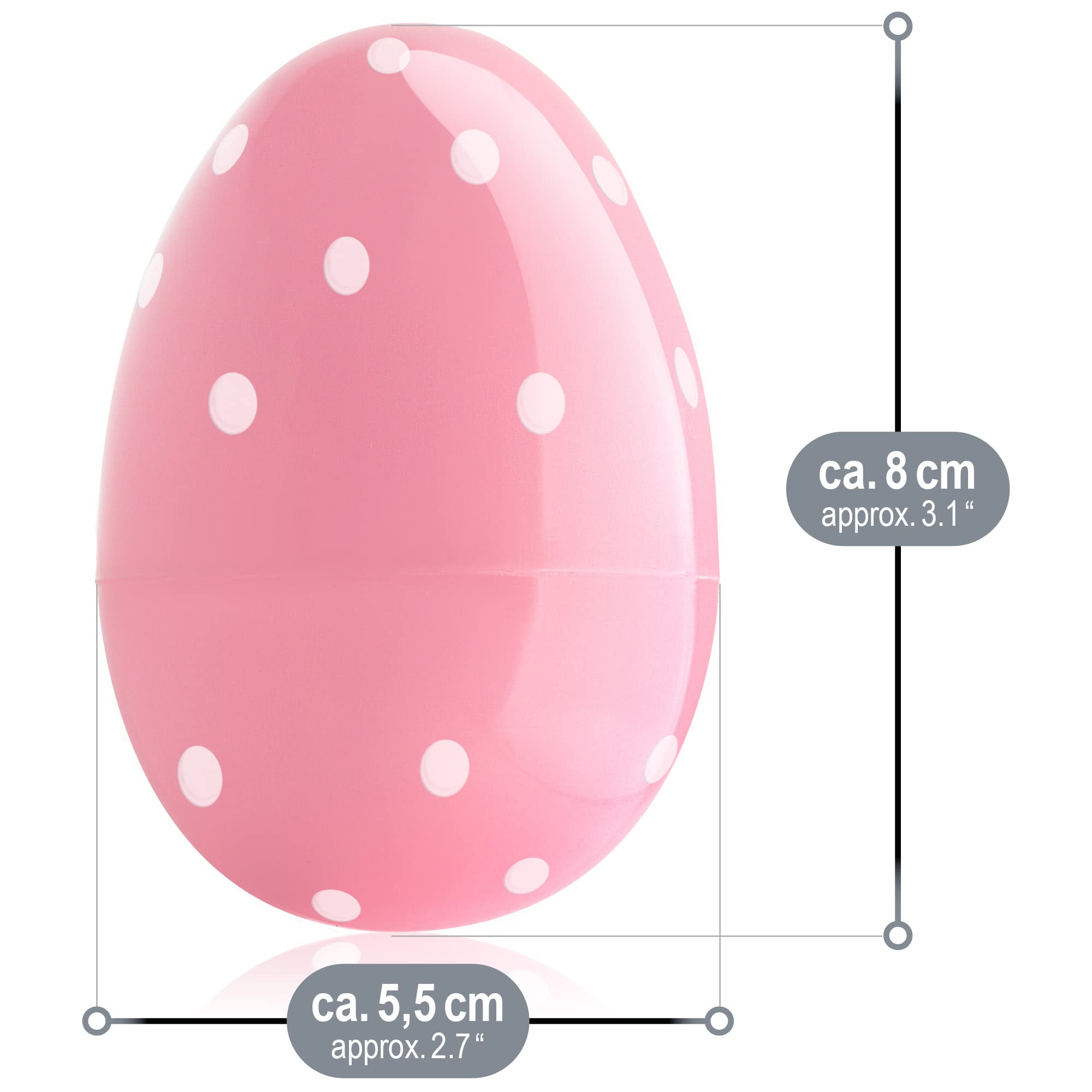 COM-FOUR® 24x jajka wielkanocne do napelnienia, kolorowe plastikowe jajka do napelnienia i powieszenia, puste plastikowe jajka do polowania na jajka wielkanocne (Zwrotnica)