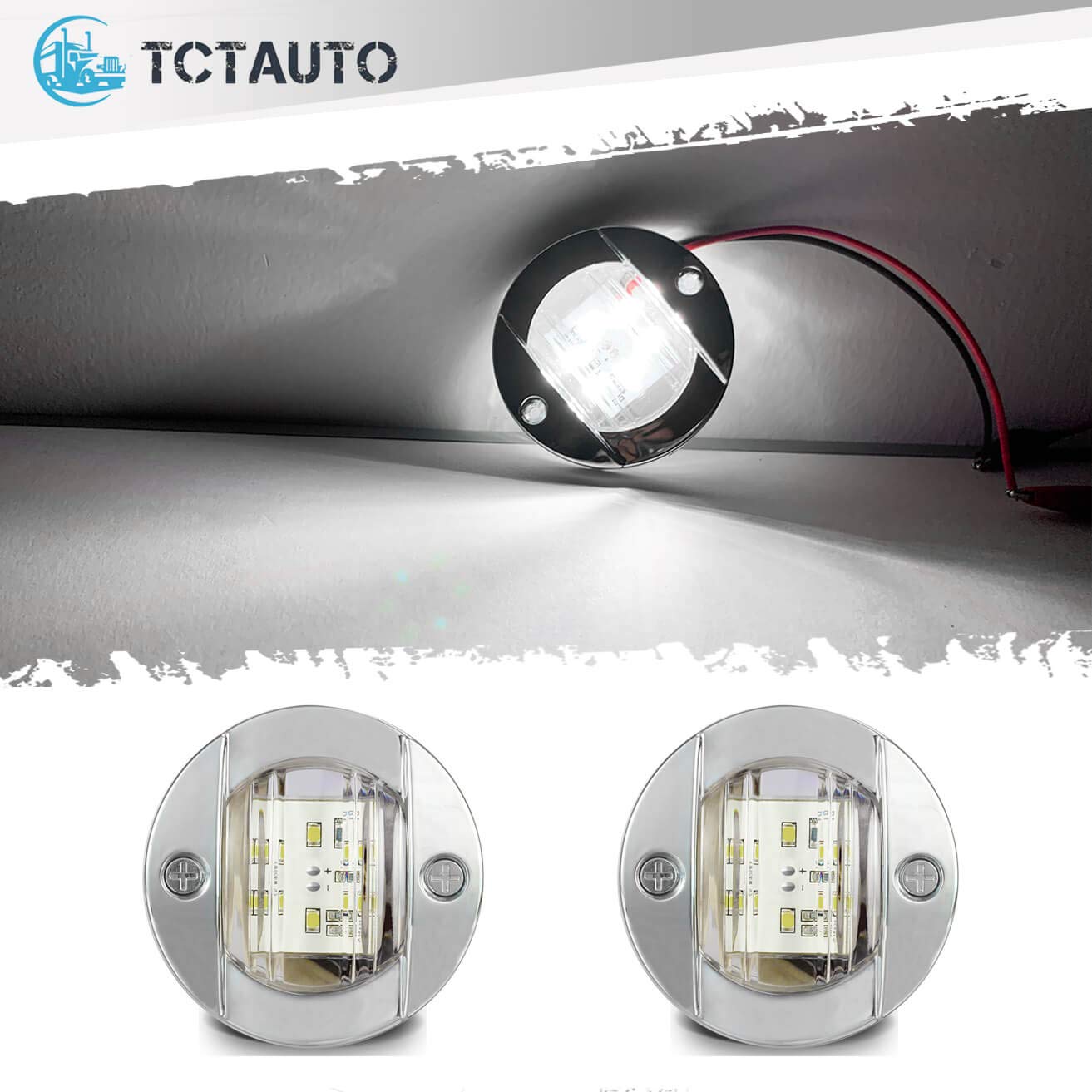TCTAuto Marine LED White Light for Boats Courtesy Transom Cabin Stern