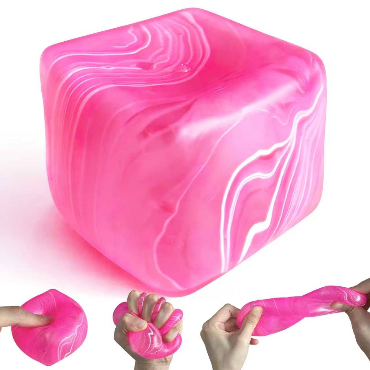 Photo 1 of ** USED** 2.2 Inch Slow Rise Fidget Toys,Squishies Ice Cube Shape, Sensory Toy for Kids, Stress Relief Squeeze Balls, Easter Basket Stuffers for Boys Girl(Pink)