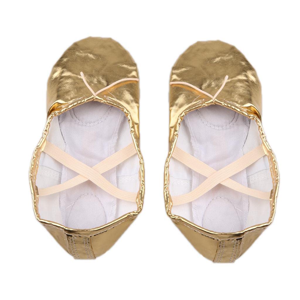 Women Girl Gold Ballet Pointe Gymnastics Leather Dance Shoes 37|Clothing, Shoes & Accessories | Dancewear | Dance Shoes | Ballet