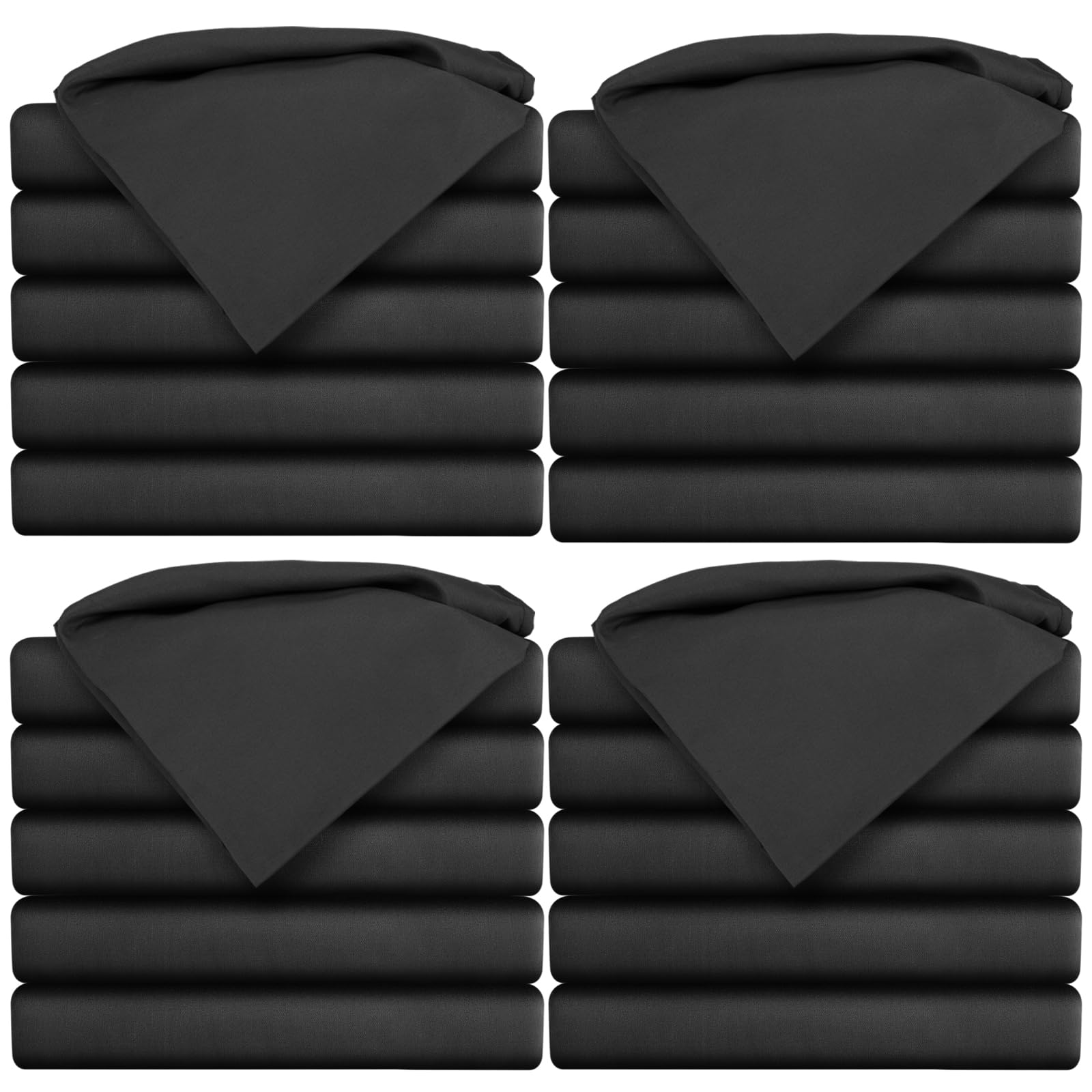 Photo 1 of 12 Pack Bedding Twin Fitted Sheets Bulk Fitted Twin Size Bottom Sheets Fits Mattresses up to 12" Deep (Black)