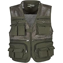Ziker Mens Mesh Breathable Openwork Camouflage Journalist Photographer Fishing Vest Waistcoat Jacket Coat
