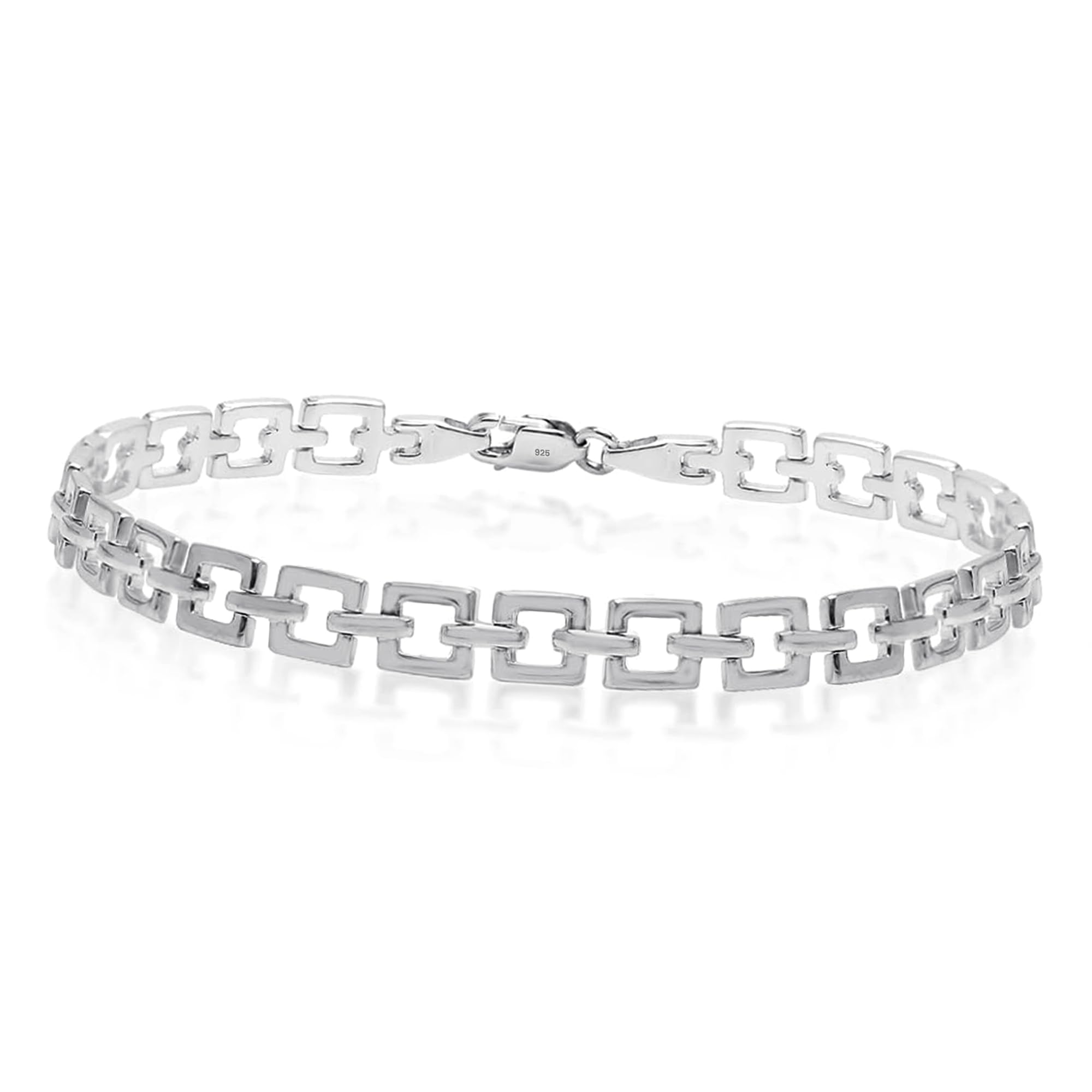 Men's 925 Sterling Silver Classic Link Bracelet | BIS Hallmarked 925 Silver Bracelets for Men | Handmade Classic Design Chain Bracelet-image-35