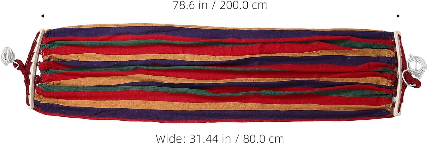 Outdoor Camping Hammock Single Thickened Canvas Anti-Tip Hanging Hammock 200X80Cm Portable Weatherproof Patterned for Picnic and Travel