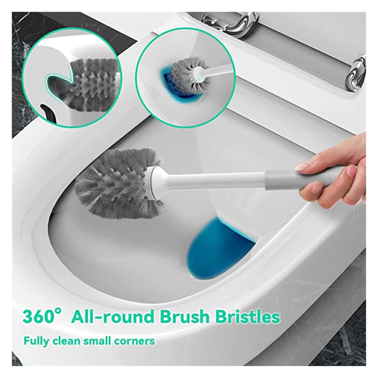 Accessori per WC Punnello e spazzola for servizi igienici, 2-in-1Heavy Duty Plunger Set Spazzola for ciotola e Pollunger Combo con supporto for la pulizia Accessori for il bagno Draga di fogna