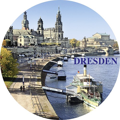 Magnet - Elbpanorama Dresden (rund) Cover