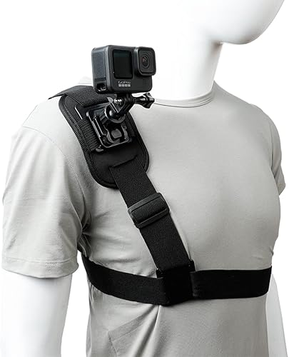 Soporte de correa de hombro individual con soporte de rotación de 360 grados compatible con GoPro AKASO u otras cámaras de acción