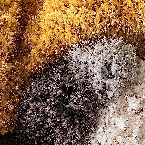 Image of Modern Quality Carpet /Trending Design Hand Woven Fluffy Rug /Mats for Bedroom /Dinning Hall /Living Room 2-inch Thick [Size 5x5 Feet Round]
