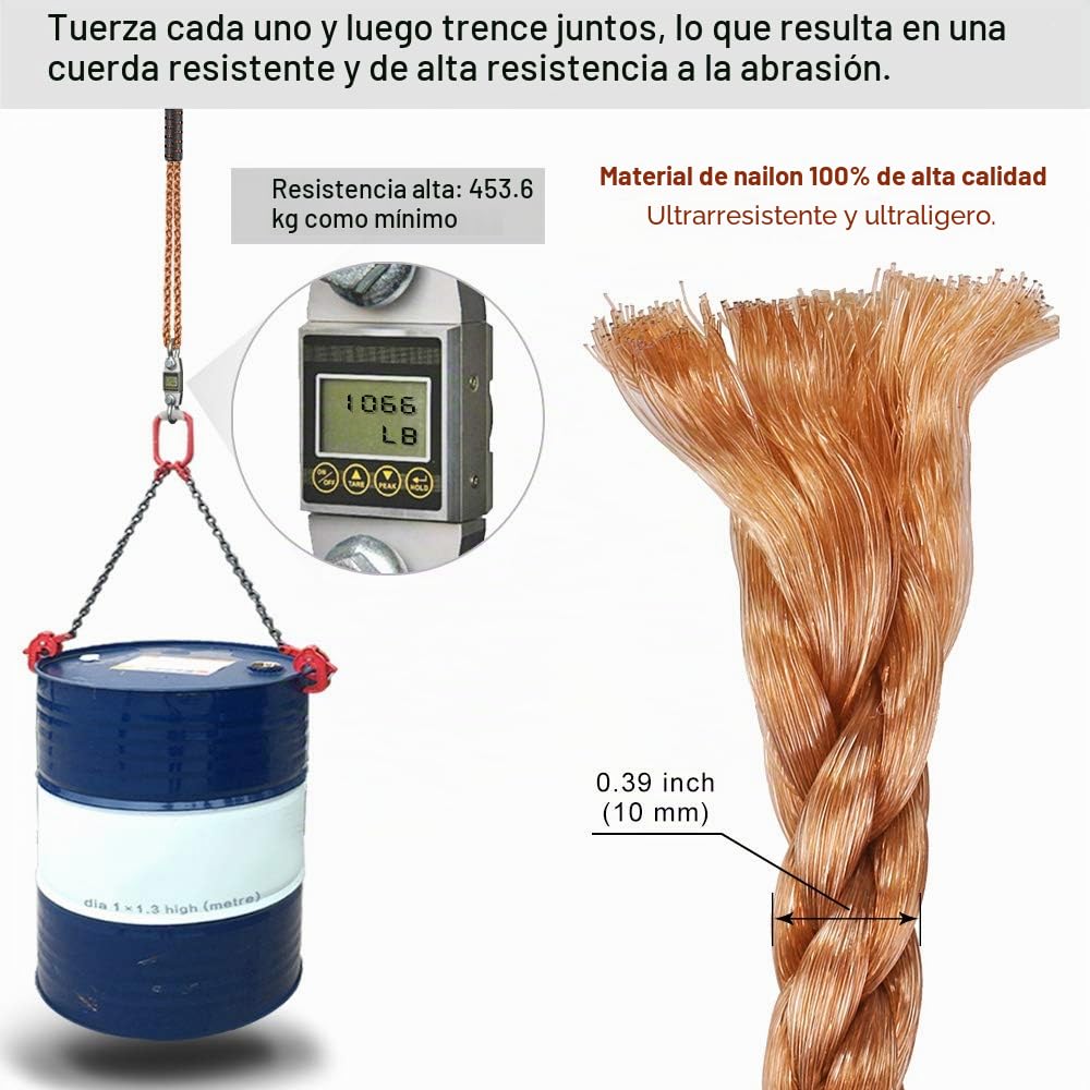 SELEWARE Juego de 2 Correas para Hamaca, Cuerda para Columpio de árbol, Correa para Silla de Hamaca con mosquetón de Acero Inoxidable, para Columpios en el Patio, Hamaca, Yoga, Boxeo, 240 cm