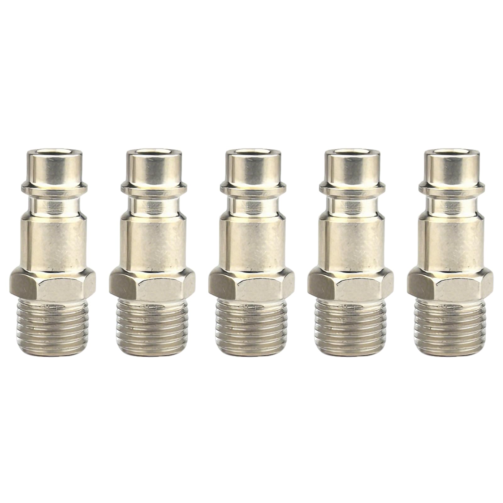 5 Pack 1/4" BSP Male Thread Quick Release Air Line Couplers Hose Fittings
