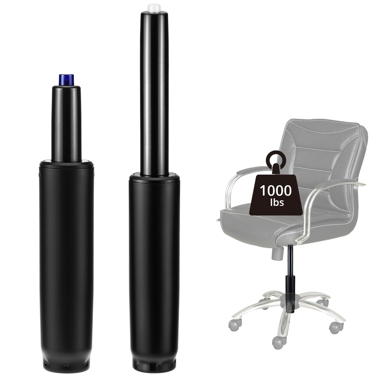 QWORK Gas Lift Cylinder Replacement for Drafting Chairs & Bar Stools, 4'' Stroke, 1000 lbs Capacity, Class 4 (Black)