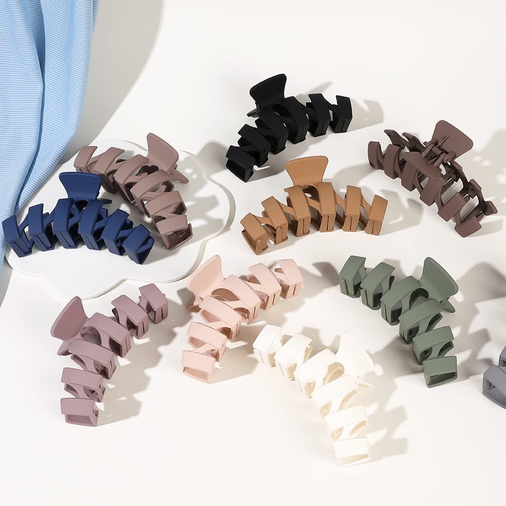 Senllori Mollettoni per Capelli Donna Grandi, Pinza per Capelli, Ciappo per Capelli Antiscivolo per Donne Ragazze,Clip per Artigli per Capelli Clip per Mascella (color02-6 Pcs 4.3 pollici)