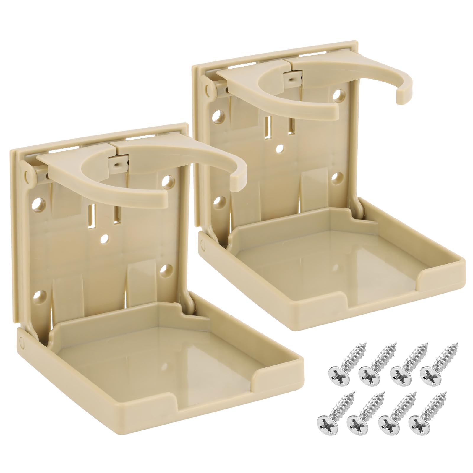 2 portavasos plegables ajustables para botellas de agua para automóviles, se adapta a la mayoría de tamaños de botellas, con tornillos y cintas, para coche, camión, caravana, barco, furgoneta,