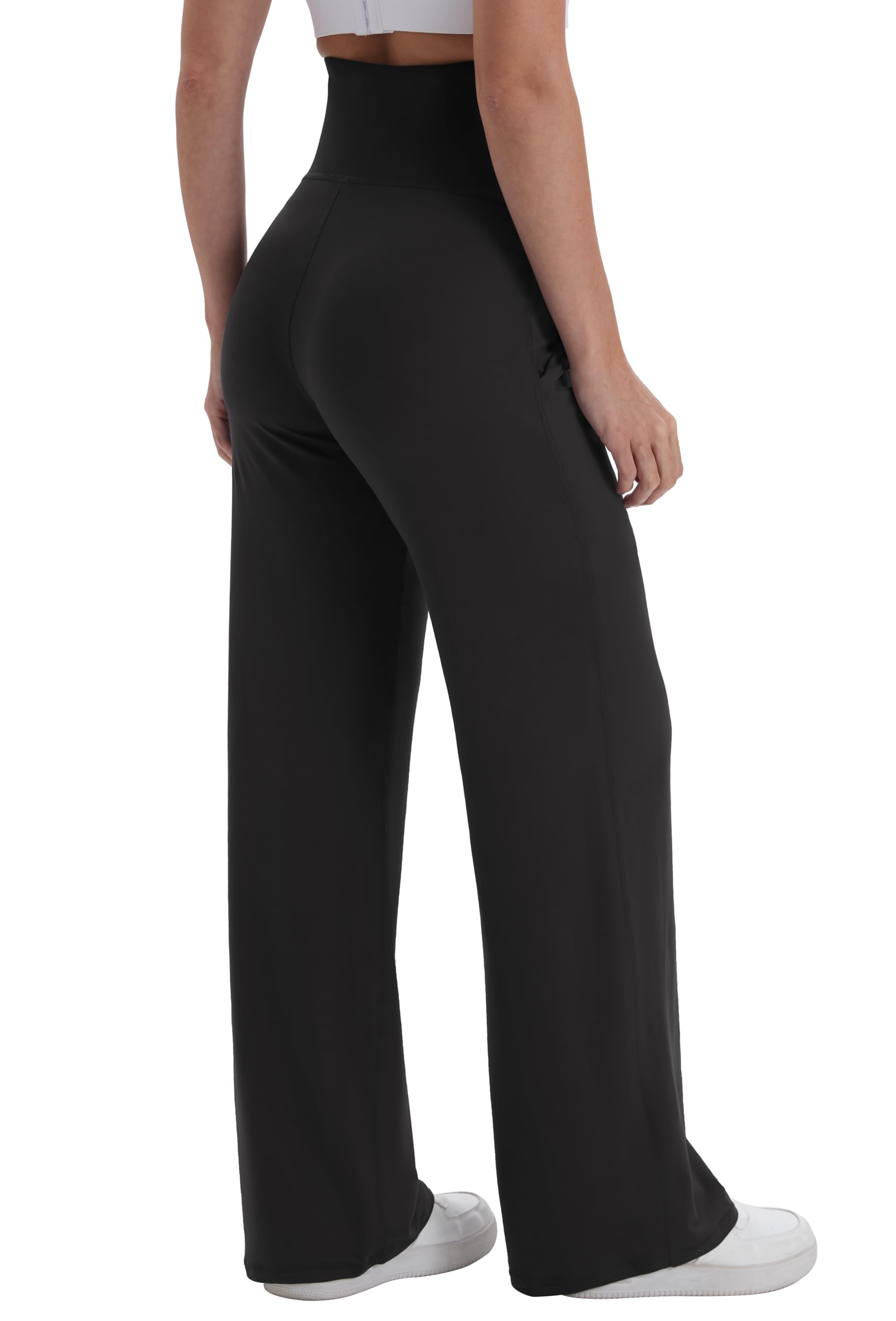 Umstandshose Damen Weitem Bein | Über dem Bauch, Lässig Lose, Bequeme Stretch, Gerade Bein Schwangerschaftshose, für Yoga, Outdoor Aktivitäten oder den Alltag