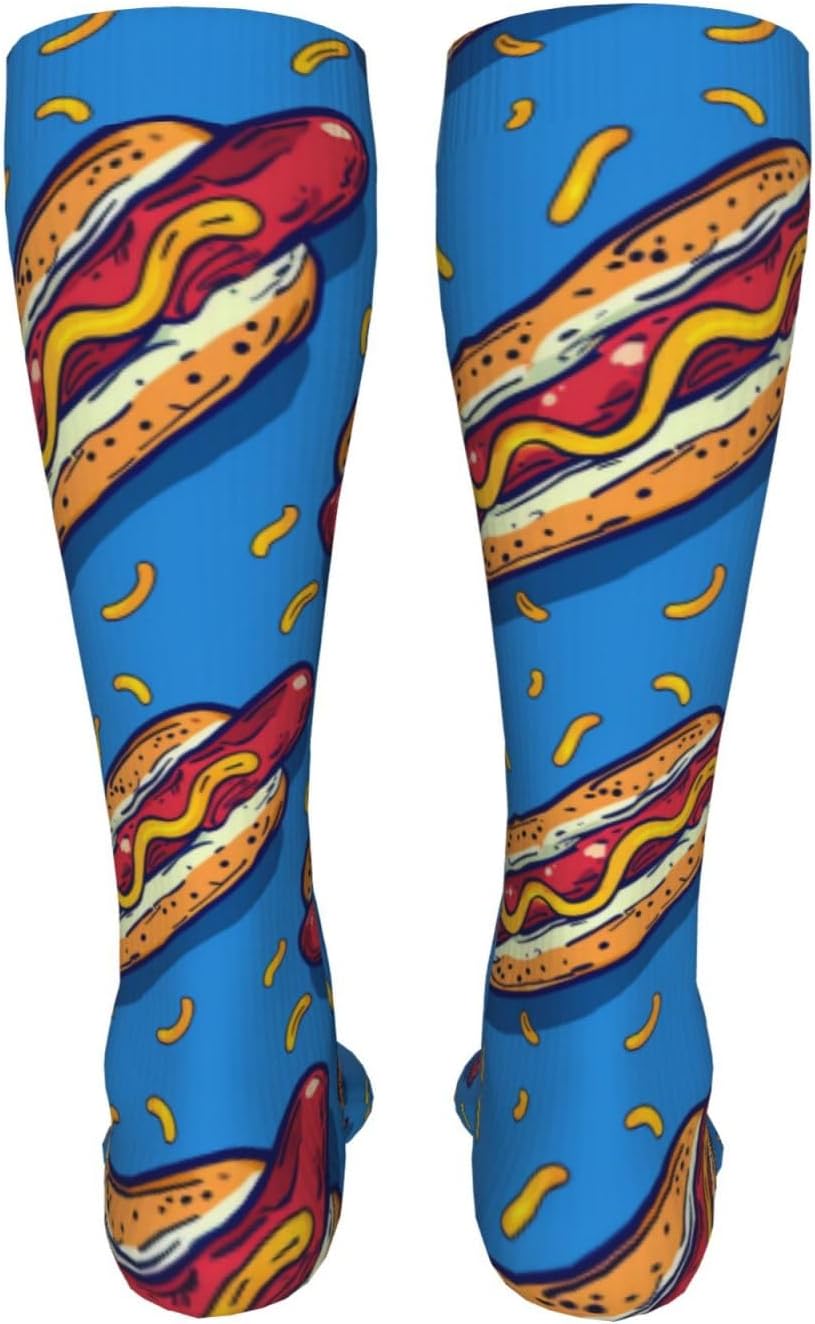 Kids Cozy Knee High Tube Compression Soccer Socks Novelty Athletic Long Socks for Child Girls Boys Youth 19.8in