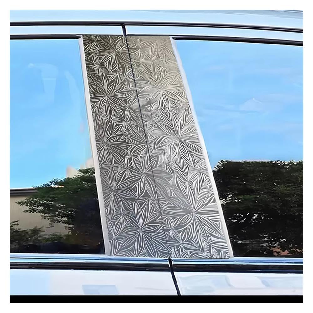 Auto Accessory 2 PCS Car Door Pillar Decoration Sticker Leaf Vein Flower Scratch Protection