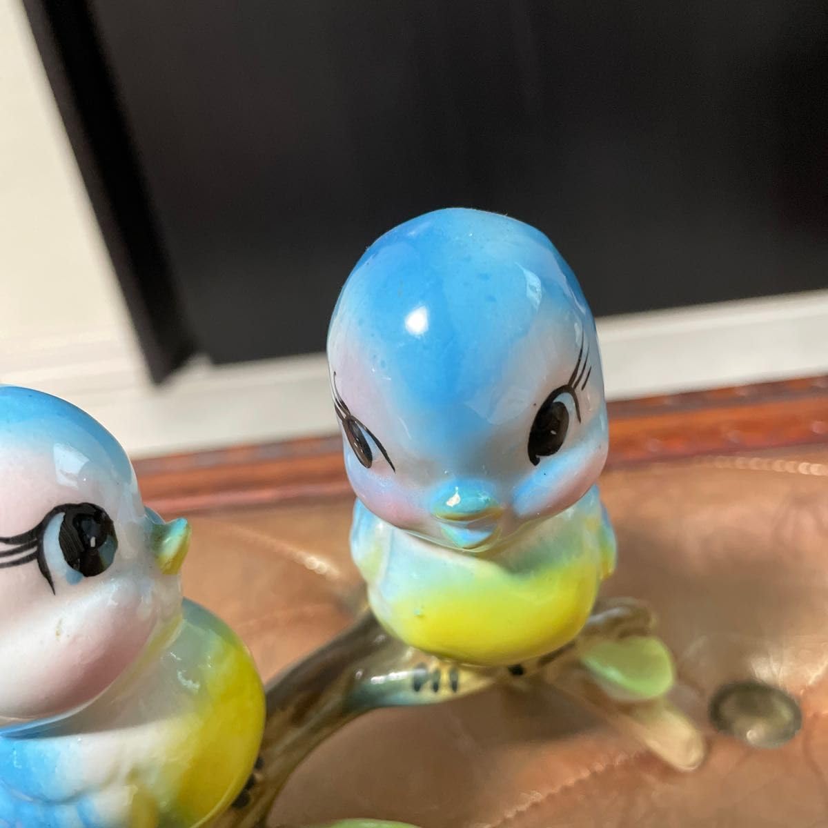 Amazon.co.jp: ブルーバード Bluebirds 青い小鳥 陶器 置物 昭和
