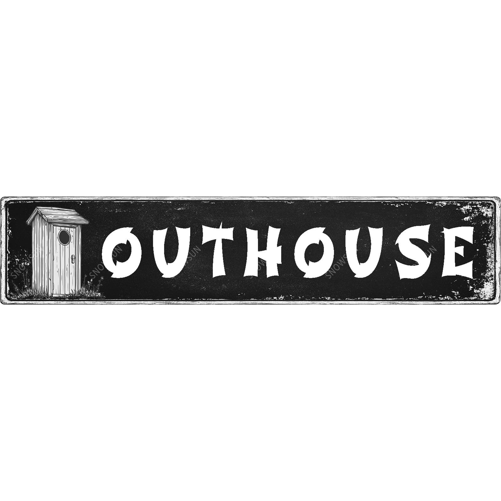 Outhouse Tin Sign Funny Vintage Street Sign Wall Decor for Home Farmhouse Bar Cafe Fence Yard Decor 4x16 Inch