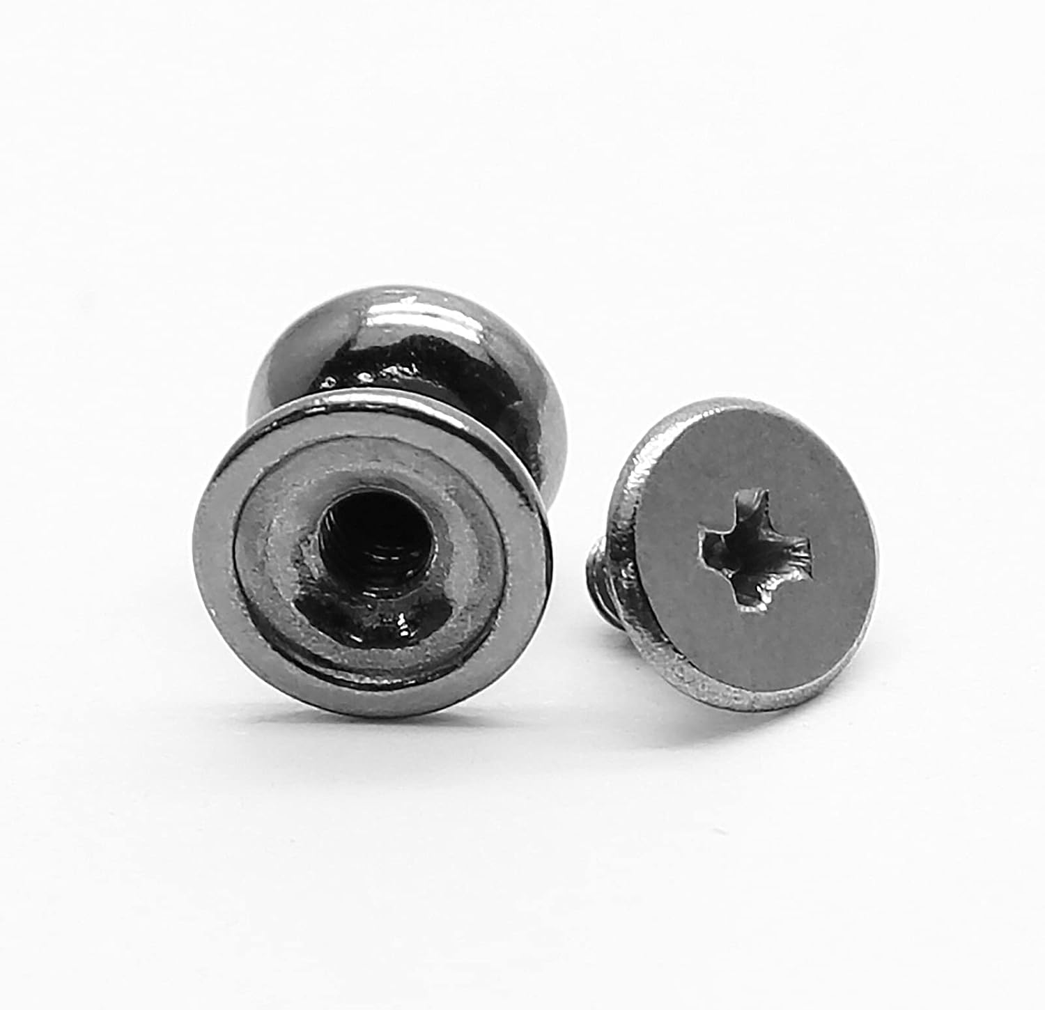36 Sets Chicago Screws Round Phillips Head Button Stud Screws 8mm, Leather Craft Belt Nail Rivet for DIY Craft Leather Craft Repairs Decoration (Black)