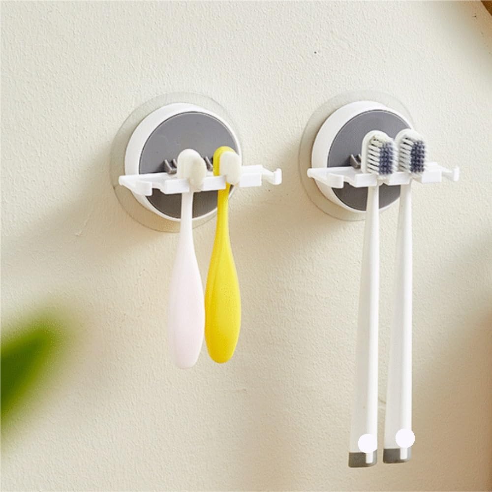 Zahnbürstenhalter Für Alle Arten Von Zahnbürsten Haushalts-Zahnbürstenhalter Mit Saugnapf, Zahnpasta-Halter, Kein Bohrer, Wandmontage Badaccessoires(2pcs)