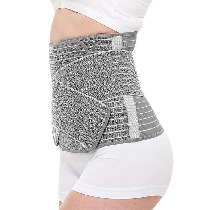 Mama Sue's Postpartum Recovery Belly Wrap Waistband or Post Surgical Adjustable Girdle, Great for Back Pain and Abdominal Compression (Small/Medium)