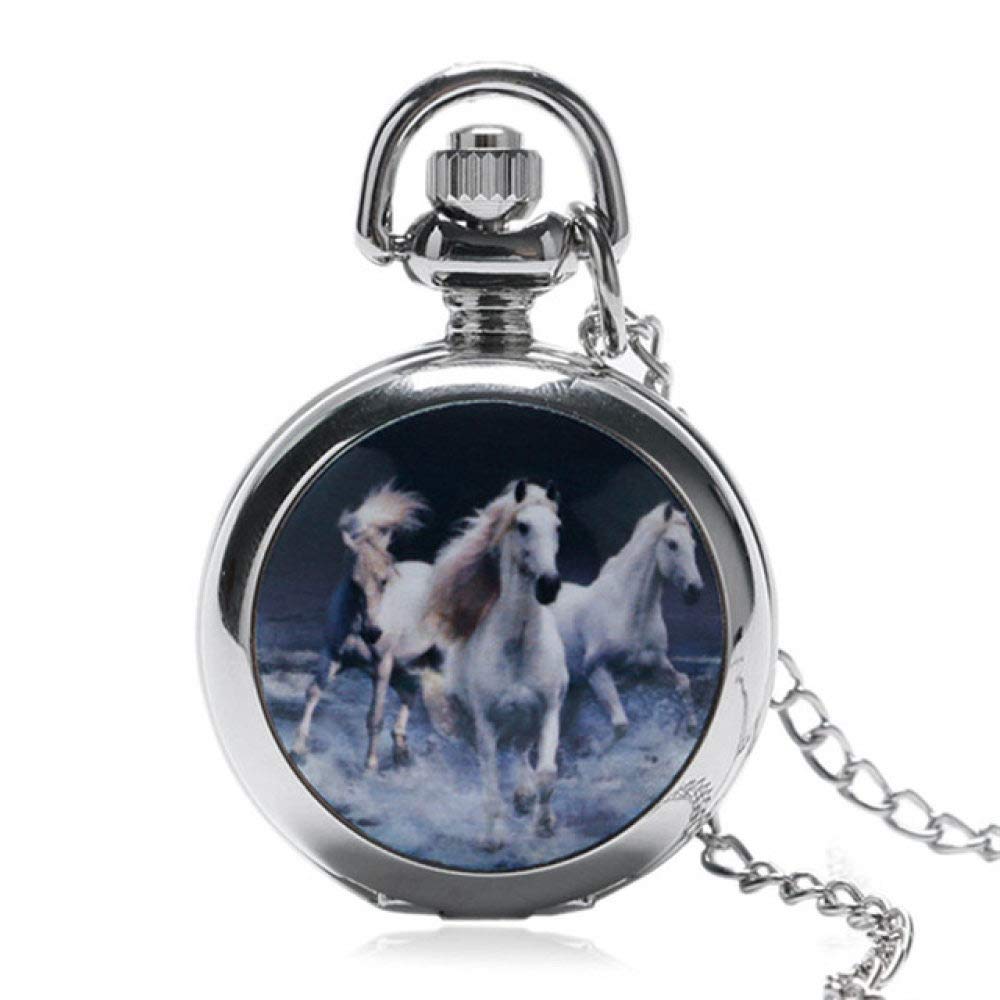 Montre vintage bronze pocket quartz rétro horse hunter modèle 5
