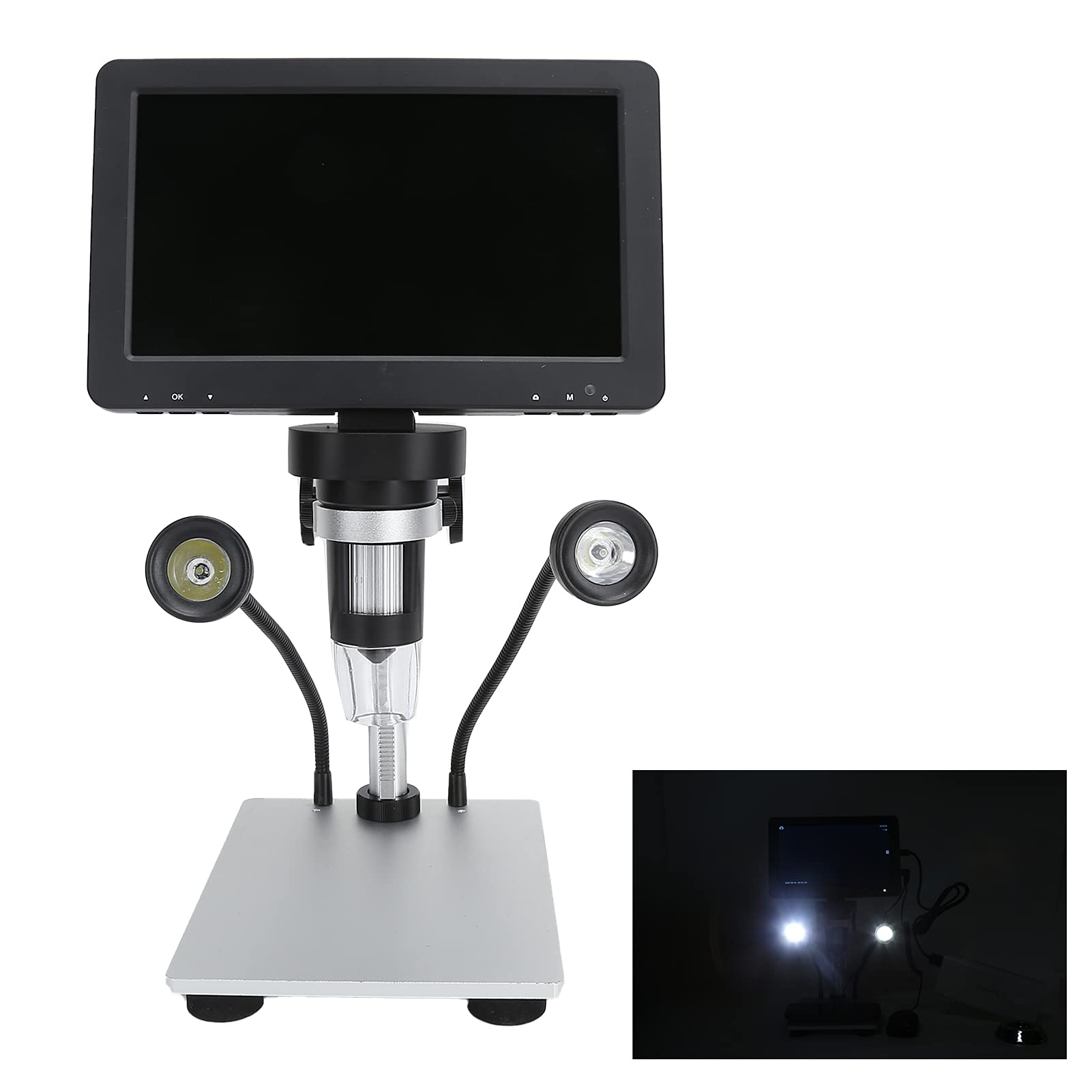 Wakects DM9 Digitalmikroskop 7-Zoll-Bildschirm 8 LED-Leuchten 1200X HD