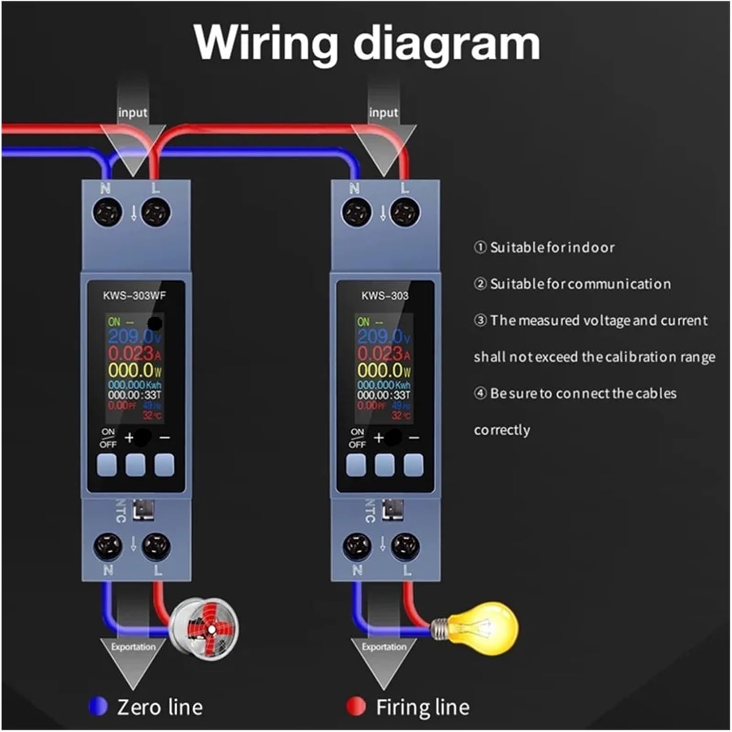 A88E-OLED Tester Switching Energy Meter KWS-303WF 85-290V//40A