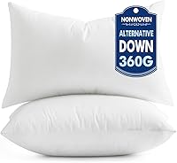 Vista 13 de MIULEE Juego de 2 insertos para almohada de 20x20 pulgadas, insertos para almohada 100% relleno virgen no tejido para sofá, sofá cama, sala de estar