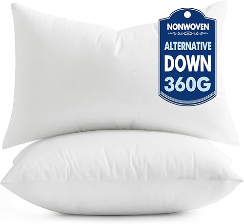 Miniatura 13 de MIULEE Juego de 2 insertos para almohada de 20x20 pulgadas, insertos para almohada 100% relleno virgen no tejido para sofá, sofá cama, sala de estar