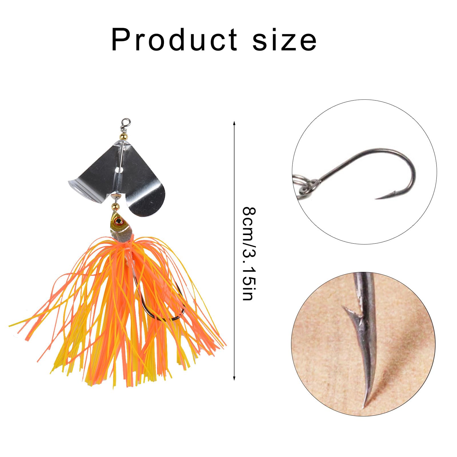 Przynęty wędkarskie, 5 szt. Przynęty wędkarskie Topwater Przynęty do pływania z Spinnerem Przynęty do połowu okoni Spinner Bait Metalowe przyrządy Spinnerbait