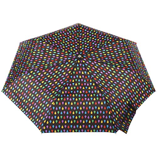 Totes Automatic Open Close Water-Resistant Travel Folding Umbrella With Sun Protection, Black Rain #TOP1