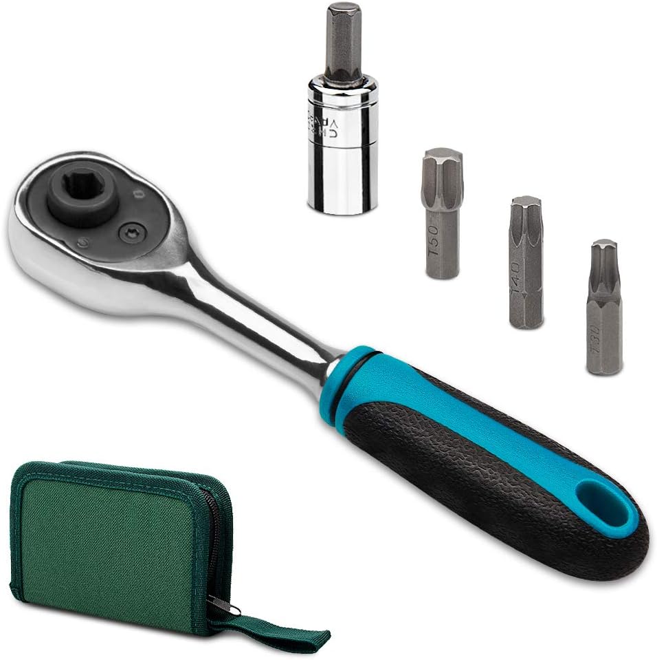 Hard Soft Top and Door Removal Tool Kit for Jeep Wrangler JK JL 2-4 Doors Quick Removal Tool Kit Set with Offset Ratchet Torx Bits