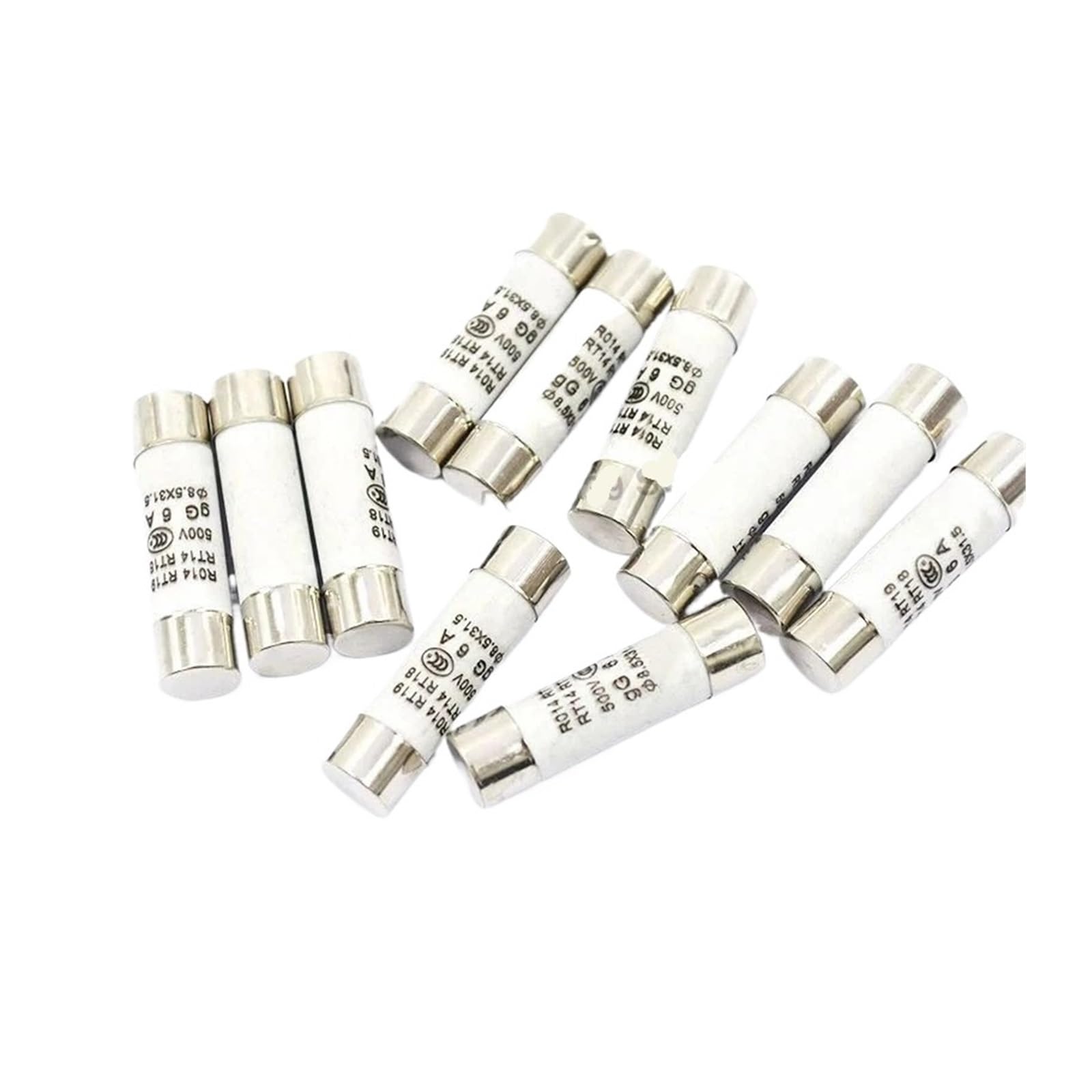 Fusibles cilíndricos de cerámica, Lote de 5 fusibles cerámicos RO14 8, x 31, mm, 500 V, mA, 1 A, 2 A, 3 A, 4 A, A, 6 A, A, 10 A, 16 A, 20 A, 25 A, 32 A(32A)