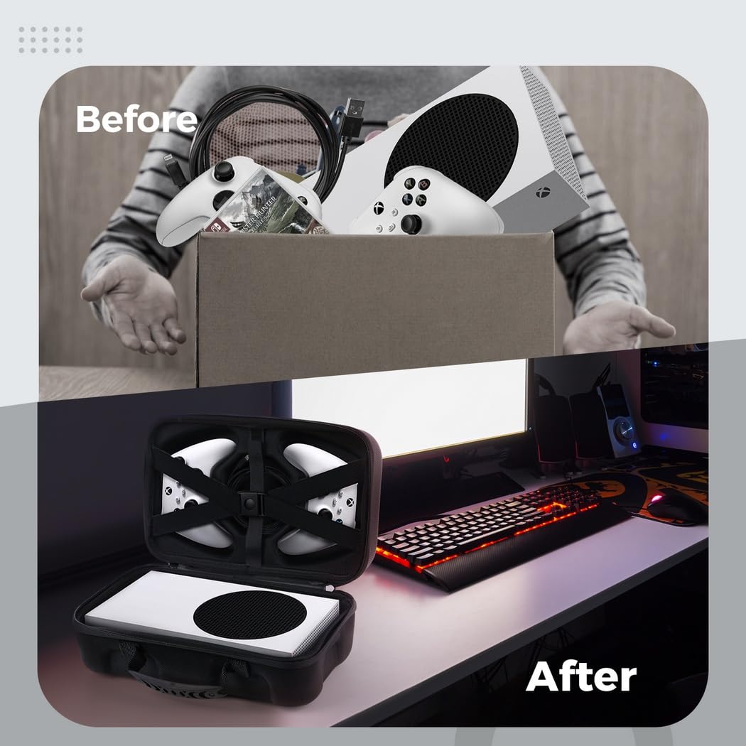Custodia antiurto per serie S, custodia da viaggio portatile con scomparti per console, controller e cavi