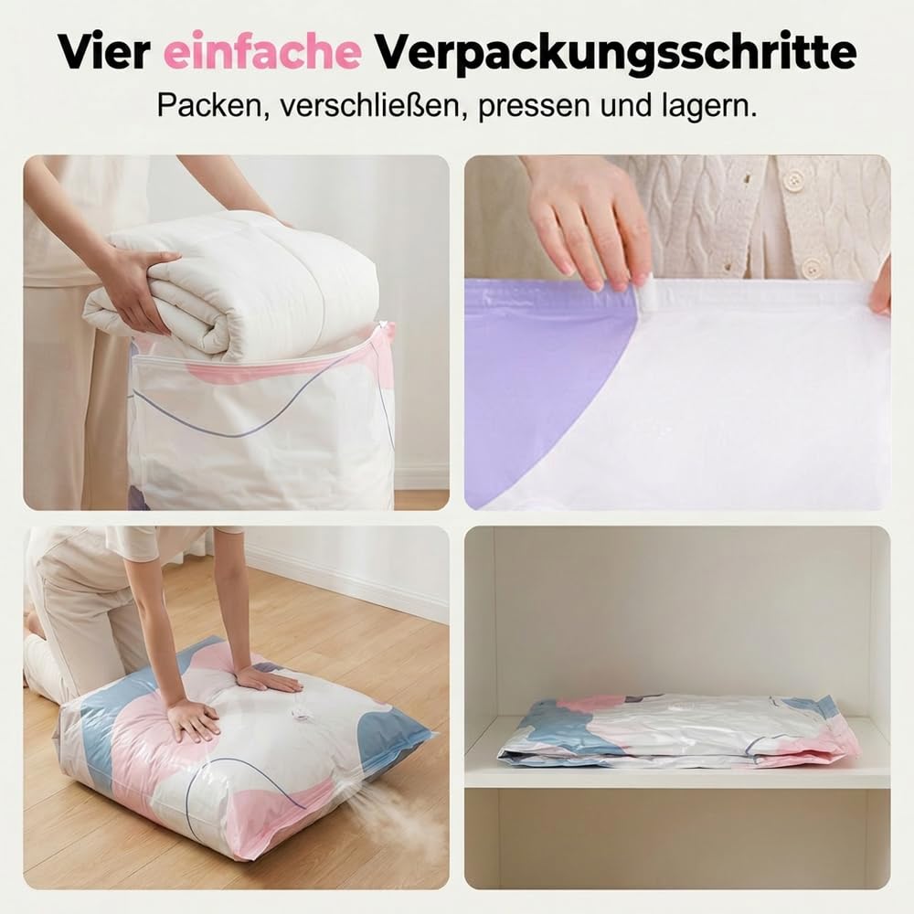 No-Pump Large Vacuum Storage Compression Bags, 2026 New Vacuum Storage Bags, Luftdichte Kompressionsbeutel für Kleidung Kissen Bettdecken Decke (5, 70x50x30cm)