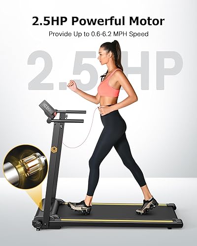 Miniatura 7 de UREVO URTM006 Mini caminadora plegable con 12 modos HIIT para oficina en casa, caminadoras, 48 x 26 x 5.5 pulgadas