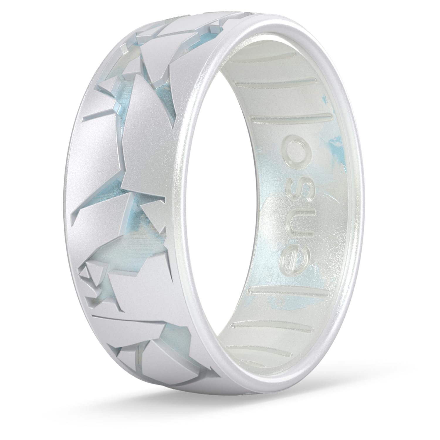 Enso Rings Etched Classic Silicone Rings - Etched Nature Collection - Comfortable and Flexible Design