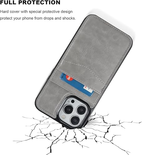 Miniatura 6 de KIHUWEY Compatible con iPhone 13 Pro Max Funda Cartera con Soporte para Tarjetas de Crédito, Cuero Premium Cierre Magnético Soporte Plegable Funda