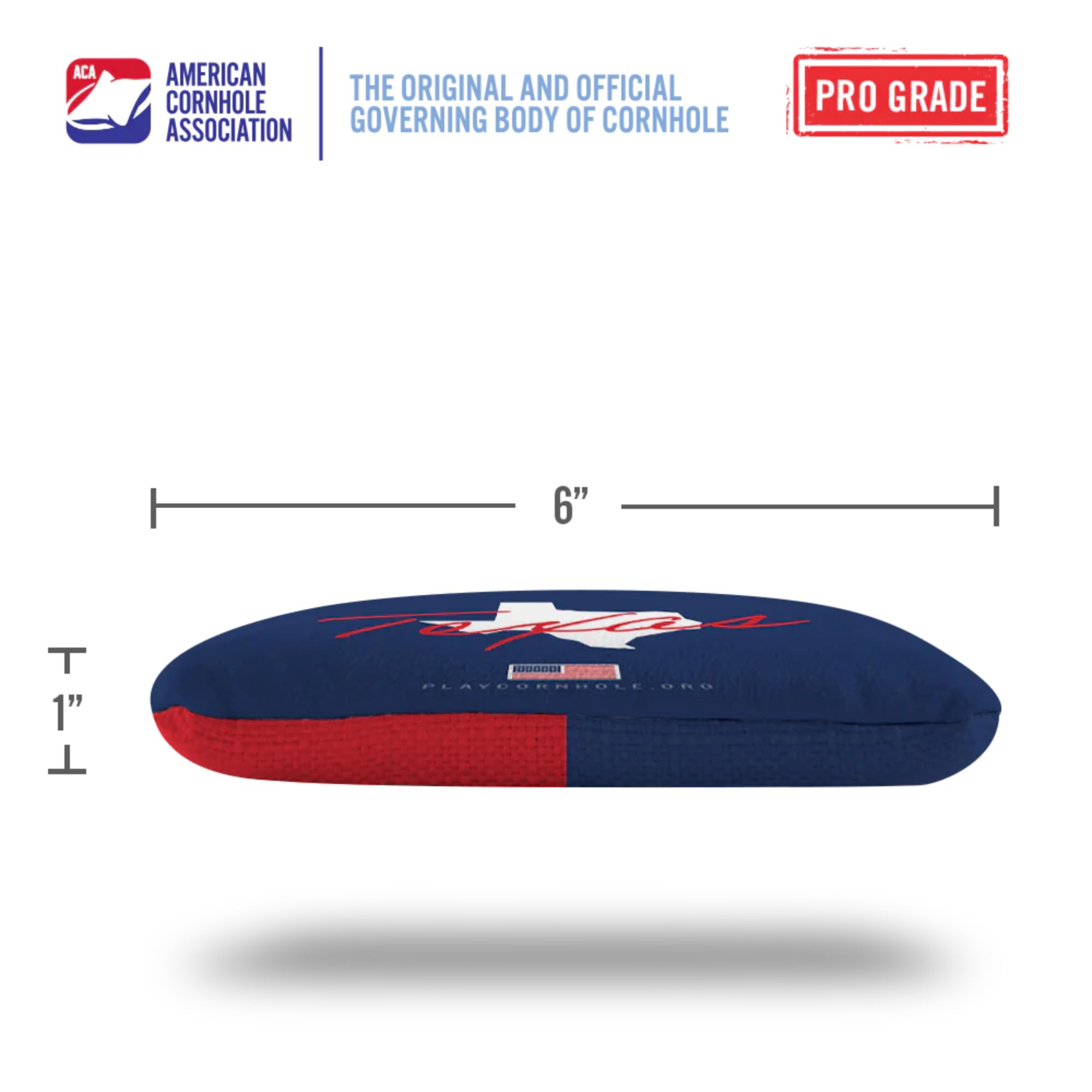 ACA Synergy Pro Professional Cornhole Bags Dual Sided Regulation 6x6 Set of 4 Texas Red White Blue
