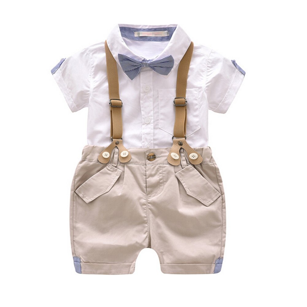 Evelin LEE Kid Baby Boy Gentry Clothes Set Formal Party Wedding Tuxedo Waistcoat Outfit Suit (90(18-24M), Style 3)