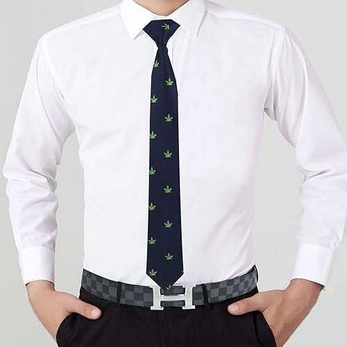 Miniatura 5 de AUSCUFFLINKS Weed Marihuana Cannabis Lover 420 Corbatas para hombres 420 de hoja verde Funky Novelty Tie para él Corbatas de boda (semilla), Weed