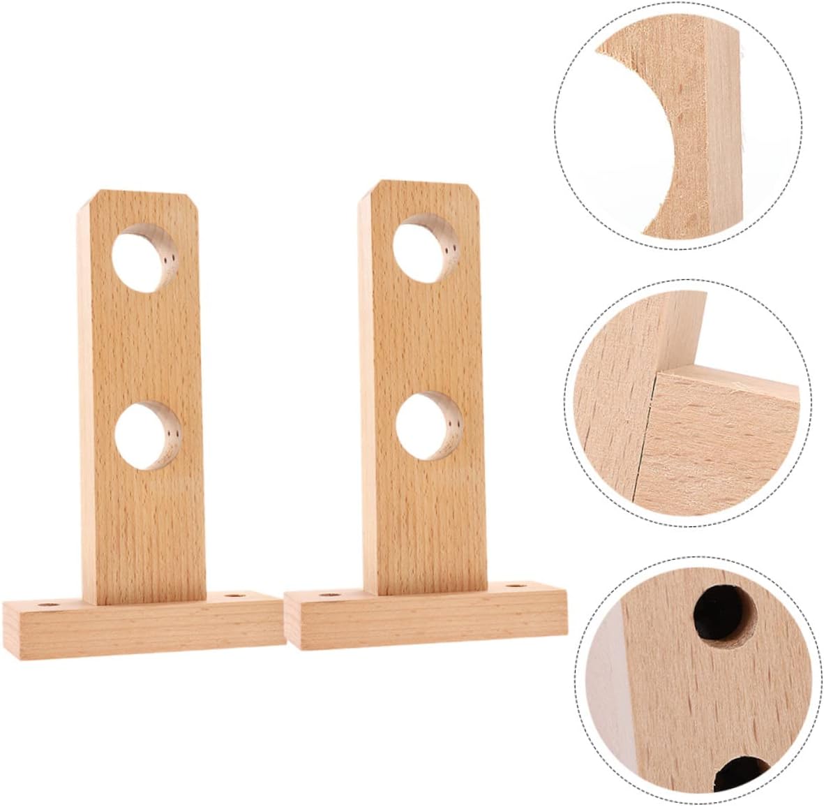 Homoyoyo 2pcs Wooden Curtain Rod Brackets for Wall Mount Sturdy Support Holders for Drapery and Curtain Rods Easy to Install Simple Design for Home and Office Use