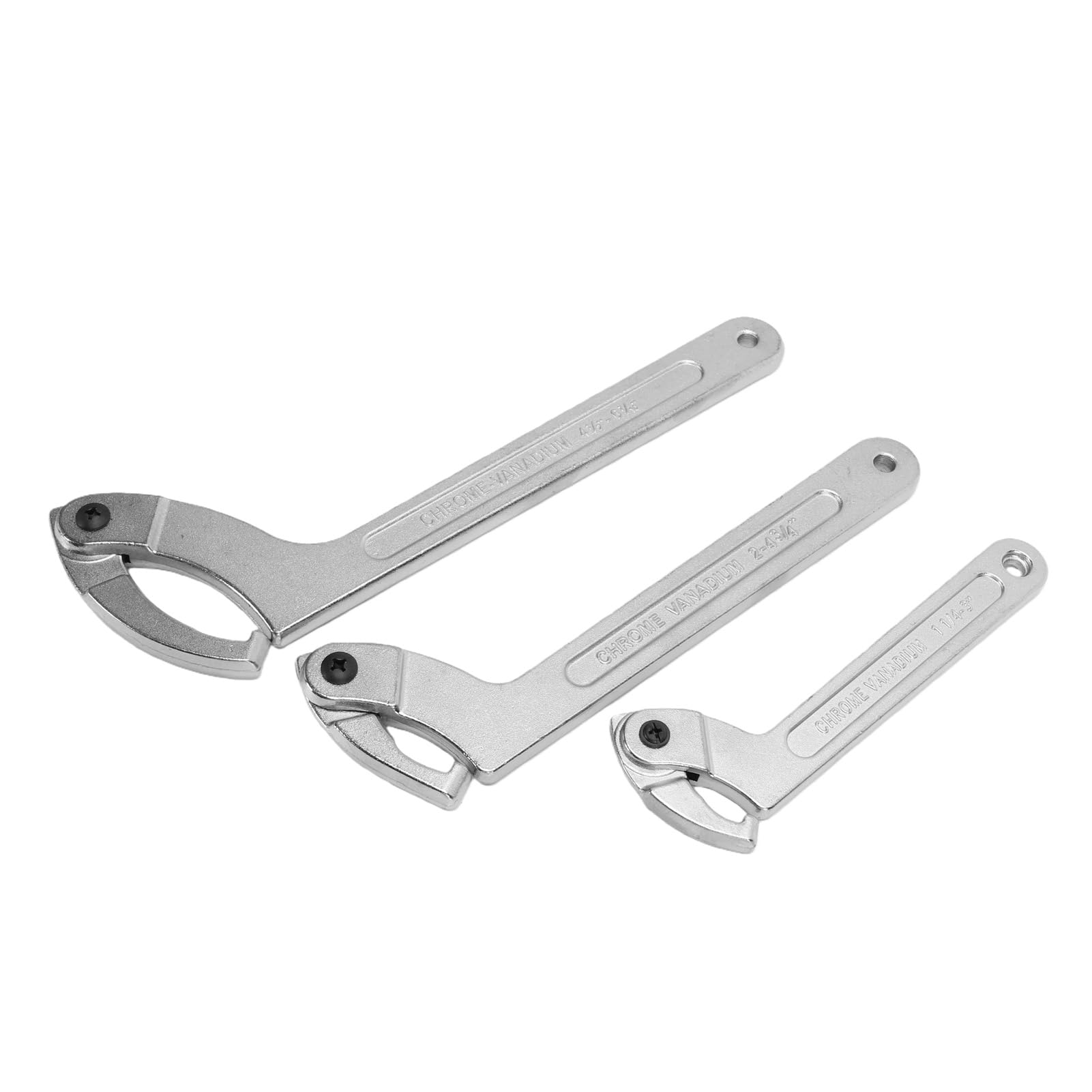 Juego de Herramientas de Llave Inglesa de Pasador Ajustable de 3 Piezas, Herramientas de Llave de Tuerca de, Llaves Espiral Gancho Pasador en Forma de C,