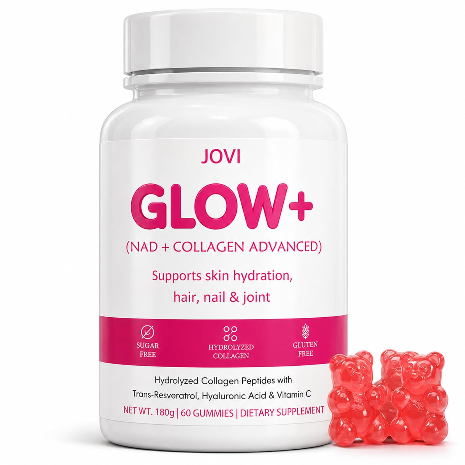 Jovi Glow+ NAD+ Collagen Gummies