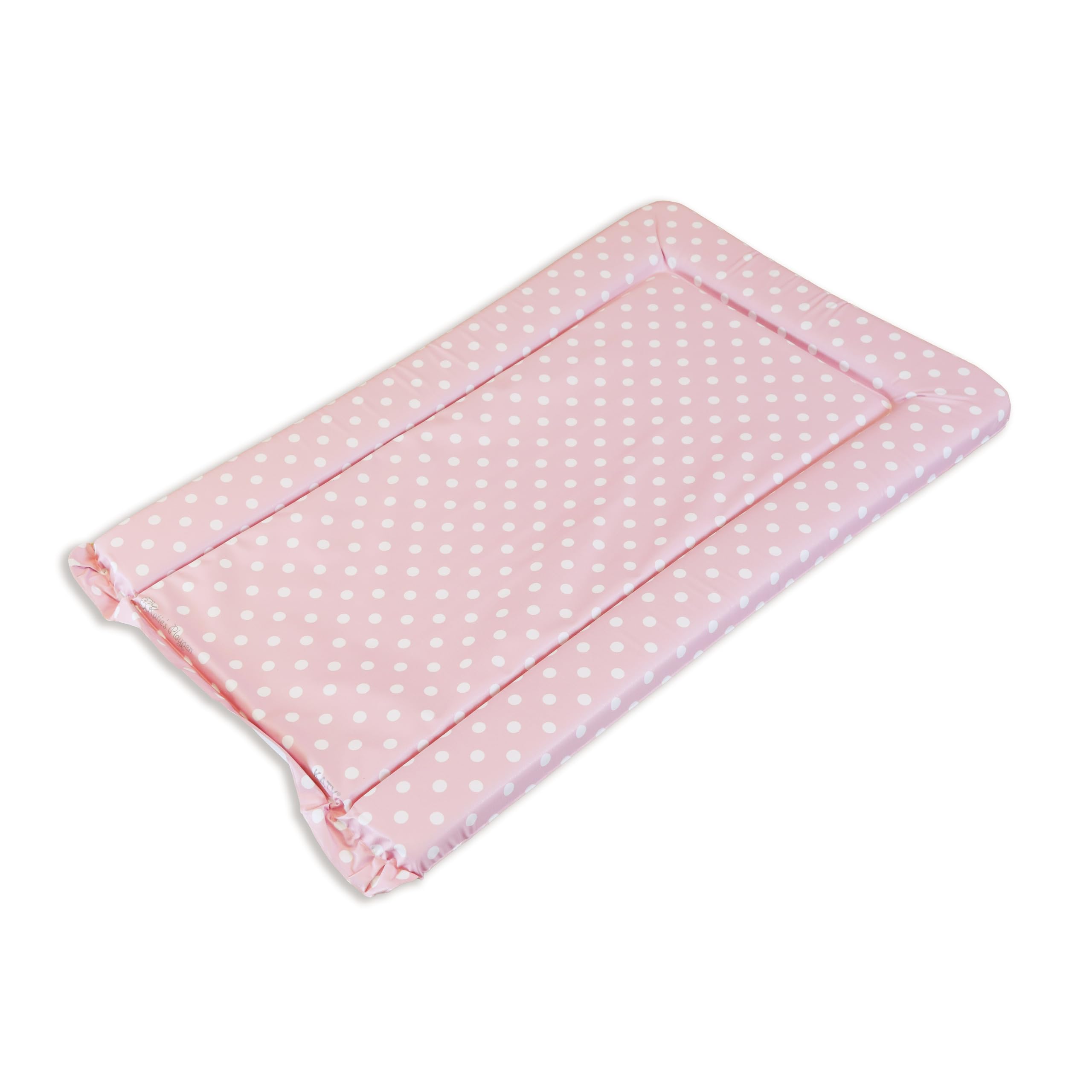 KATY Deluxe Baby Girls - Cambiador impermeable con bordes elevados, diseño de lunares blancos
