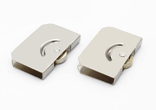 RAB Glass Runner Bearing Silver Single Wheel, Brown (Code:- NP108, Color:- matt Silver, 1 Packet of 40 pcs)
