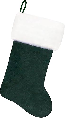 Miniatura 168 de Medias de Navidad con monograma de terciopelo rojo de 20 pulgadas con puño de felpa súper suave blanca, medias de Navidad bordadas personalizadas